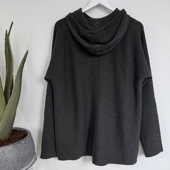 Banana Republic LENZING ECOVERO Sweater Hoodie Oversized Large Grey - Picture 7 of 8